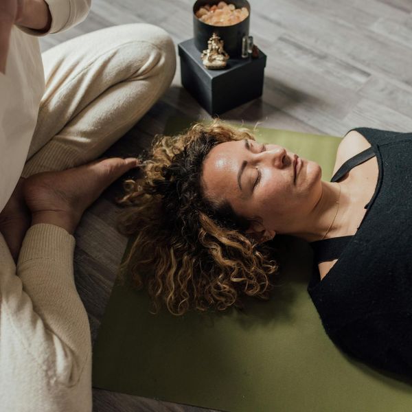 A person in a meditative yoga pose, symbolizing balance and inner peace.